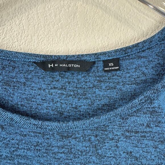 H by Halston Womens Pullover T-shirt Size‎ XS Blue Black Blend Short Sleeve - Picture 4 of 13